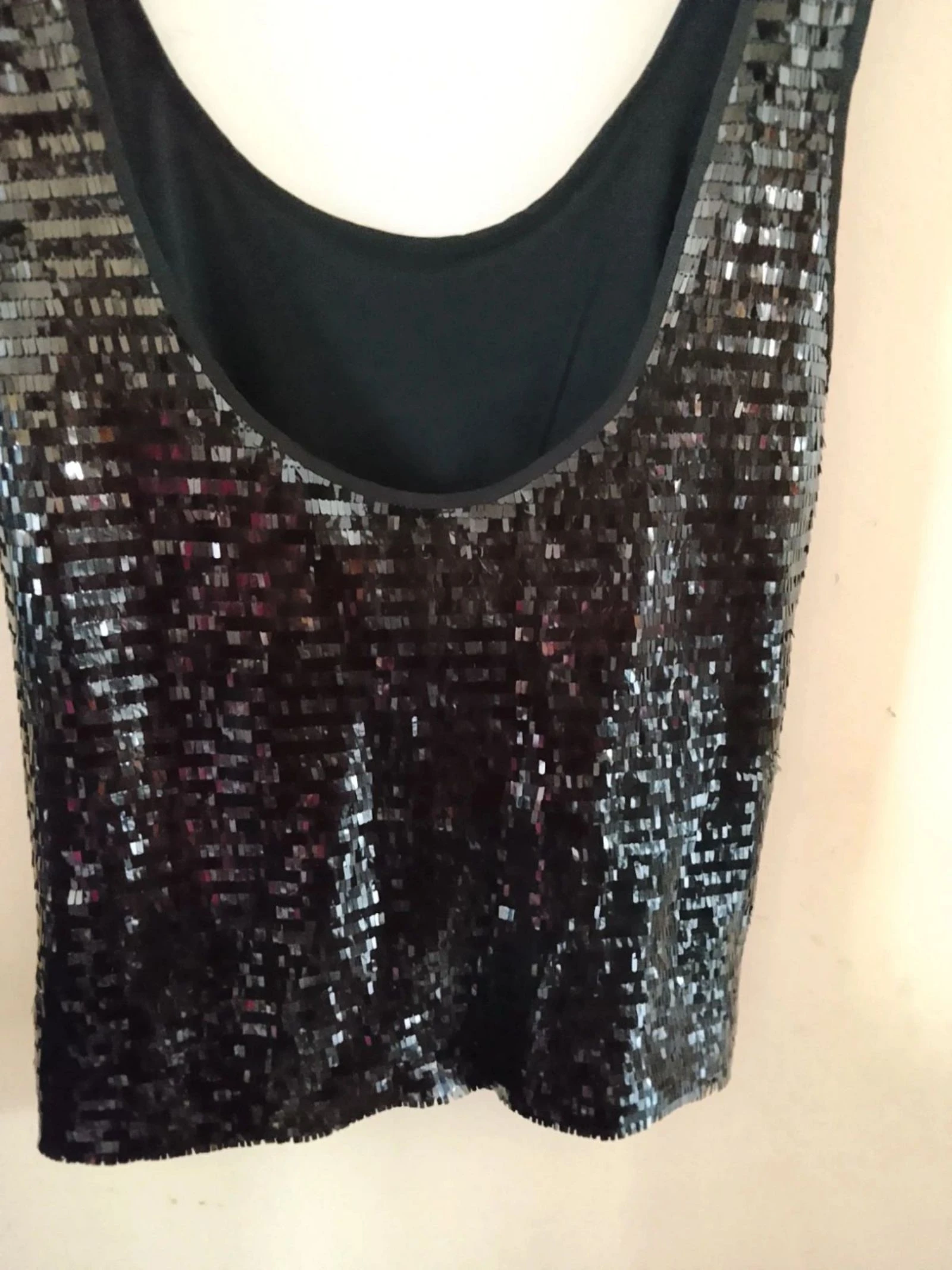 🎉 Ideal para festas MANGO novo com etiqueta Top preto com lantejoulas Tamanho 38 NP 39 e 🎉 – photo 5